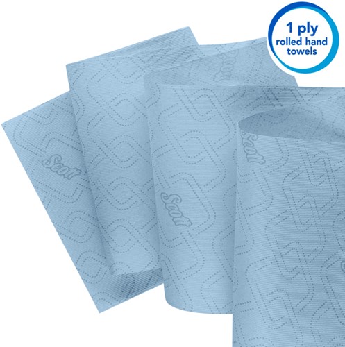 Handdoekrol Scott 1laags 350m blauw 6 Rol-2