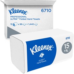 Handdoek Kleenex Ultra 3laags 215x318mm wit 6710 15 Stuk