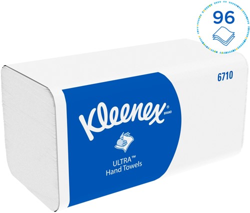 Handdoek Kleenex Ultra 3laags 215x318mm wit 6710 15 Stuk-3