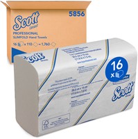 Handdoek Scott Slimfold 1laags 190x300mm wit 16 pak