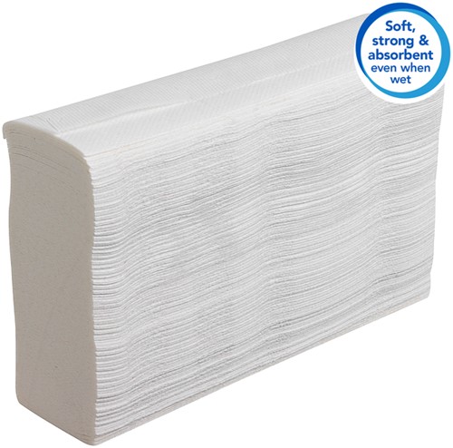 Handdoek Scott Slimfold 1laags 190x300mm wit 16 Stuk-1