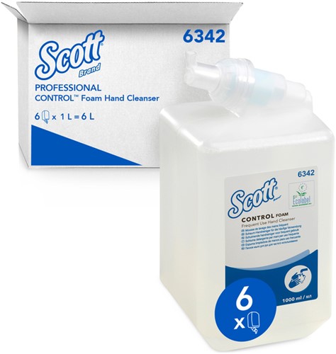 Handzeep Scott Control schuim frequent 1000ml 6 Fles