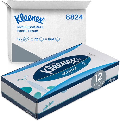 Facial tissues Kleenex 3laags 72 vel wit 12 pak