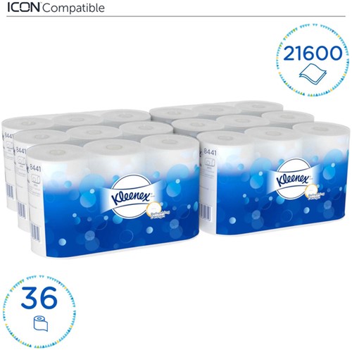 Toiletpapier Kleenex 2laags 600 vel wit 36 Rol-4
