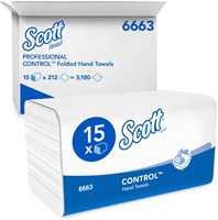 Handdoek Scott Control 1laags 215x315mm wit 15 Stuk