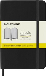 Notitieboek Moleskine pocket 90x140 ruit 5x5 sc zw 1 Stuk