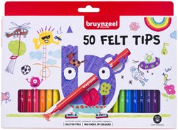 Viltstift Bruynzeel Kids 50 kleuren 50 Stuk