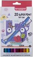 Viltstift Bruynzeel Kids Super Point 20 kleuren 20 Stuk