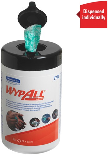 Reinigingsdoek WypAll PowerClean bus 1-laags 6x50 vel groen 7772-1
