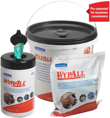 Reinigingsdoek WypAll emmer 1laags 6x90 vel groen 6 Bus-2