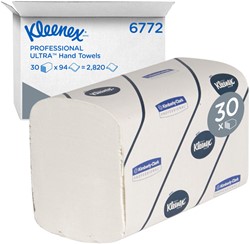 Handdoek Kleenex Ultra 2laags 215x415mm wit 30 Stuk
