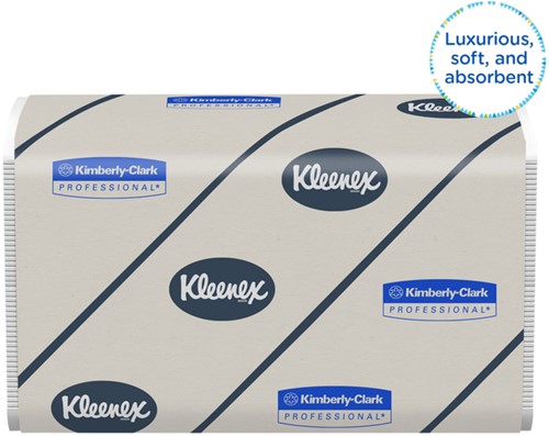 Handdoek Kleenex Ultra 2laags 215x415mm wit 30 Stuk-3