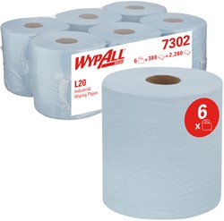 Poetspapier WypAll L20 2laags 336 vel blauw 6 Rol