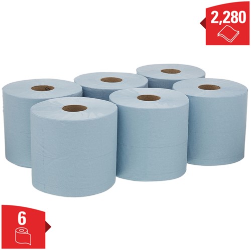 Poetspapier WypAll L20 2laags 336 vel blauw 6 Rol-2