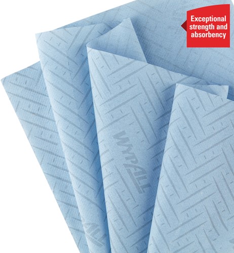 Poetspapier WypAll L10 1laags 630 vel blauw 6 Rol-2