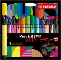 Viltstift STABILO Pen 68/12 Max Arty 12st assorti 12 Stuk