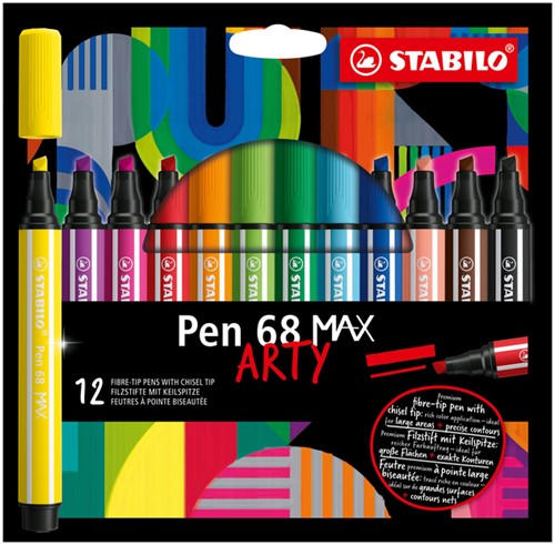 Viltstift STABILO Pen 68/12 Max Arty 12st assorti 12 Stuk