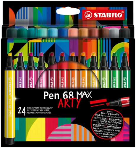 Viltstift STABILO Pen 68/24 Max Arty 24st assorti 24 Stuk
