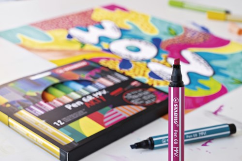 Viltstift STABILO Pen 68/6 Max Arty 6st assorti 6 Stuk-3