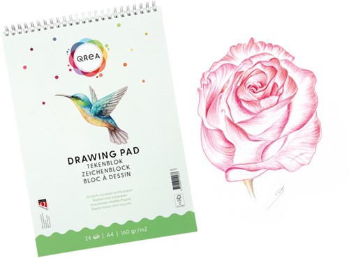 Tekenblok Qrea A4 24vel 160gr spiraal 24 Vel-1