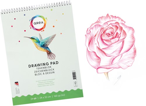 Tekenblok Qrea 24x32 24vel 160gr spiraal 24 Vel-1