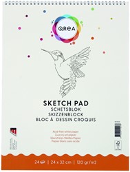 Schetsblok Qrea  24x32 24vel 120gr spiraal 24 Vel