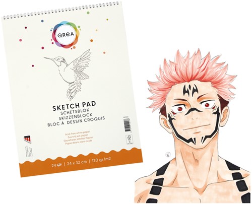 Schetsblok Qrea  24x32 24vel 120gr spiraal 24 Vel-2