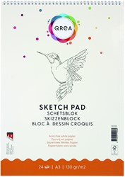 Schetsblok Qrea A3 24vel 120gr spiraal 24 Vel