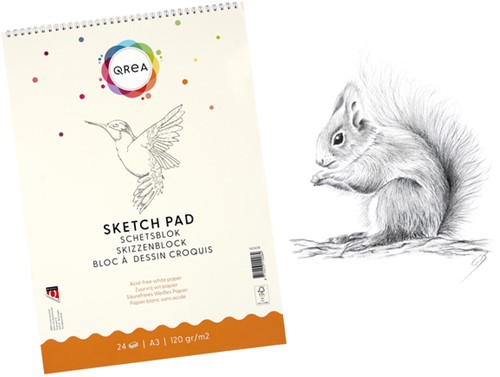Schetsblok Qrea A3 24vel 120gr spiraal 24 Vel-1
