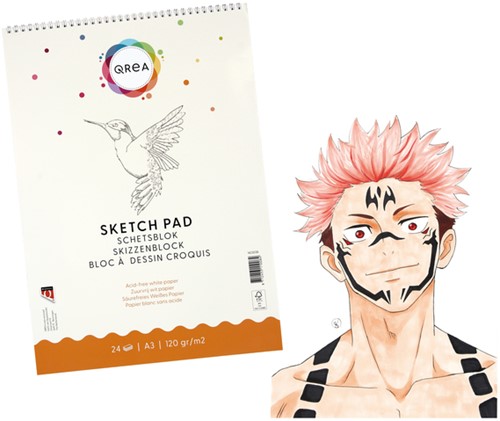 Schetsblok Qrea A3 24vel 120gr spiraal 24 Vel-2