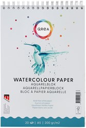 Aquarelblok Qrea A5 20vel 200gr spiraal 20 Vel
