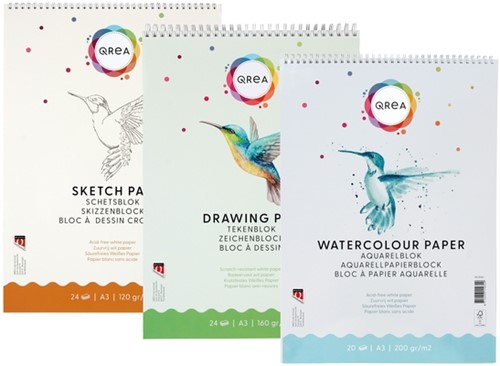 Aquarelblok Qrea A3 20vel 200gr spiraal 20 Vel-2