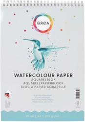 Aquarelblok Qrea A4 20vel 200gr spiraal 20 Vel