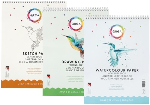 Aquarelblok Qrea A4 20vel 200gr spiraal 20 Vel-2