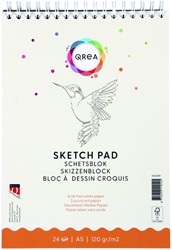 Schetsblok Qrea  A5 24vel 120gr spiraal 24 Vel