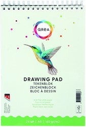 Tekenblok Qrea A5 24vel 160gr spiraal 24 Vel