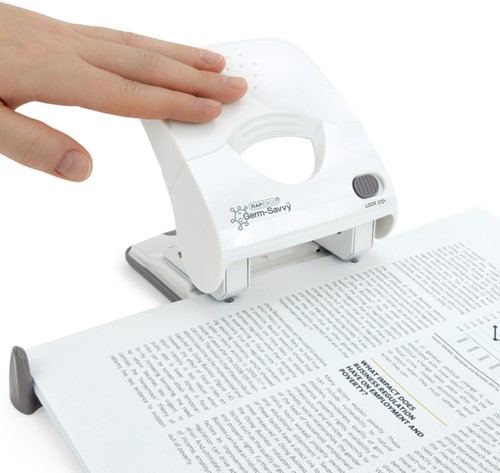 Perforator Rapesco Germ-Savvy X5-40ps 2gaats wit 1 Stuk-2