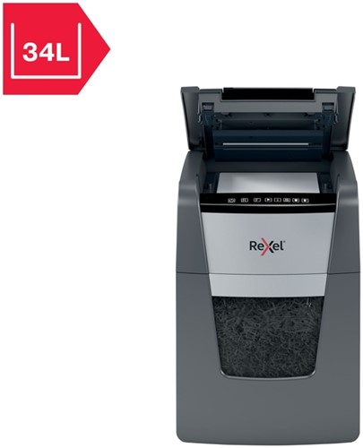 Papiervernietiger Rexel Optimum Auto+ 90X snippers 4x28mm-4