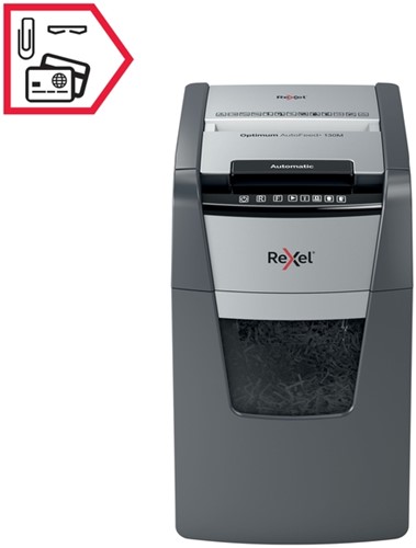 Papiervernietiger Rexel Optimum Auto 130M 2x15mm 1 Stuk-7