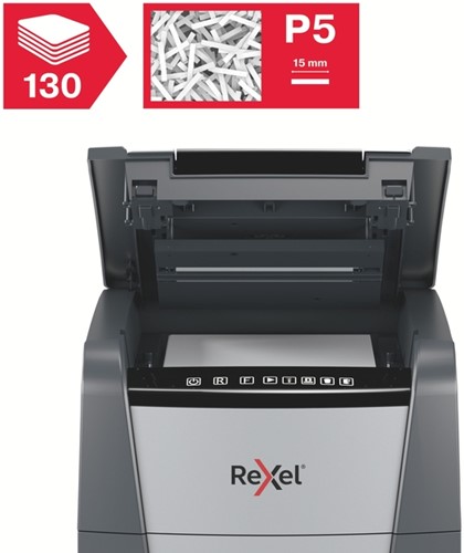 Papiervernietiger Rexel Optimum Auto+ 130M snippers 2x15mm-5