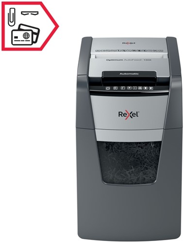 Papiervernietiger Rexel Optimum Auto+ 130X P4 snippers 4x28mm-12