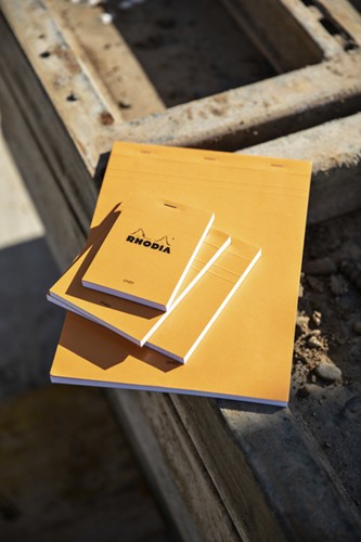 Schrijfblok Rhodia A5 lijn 80vel 80gr kantln or 1 Stuk-2