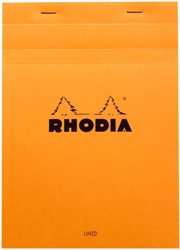 Schrijfblok Rhodia A5 lijn 80vel 80gr kantln or 1 Stuk