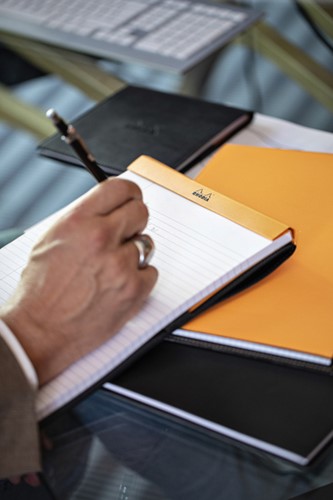 Schrijfblok Rhodia A5 lijn 80vel 80gr kantln or 1 Stuk-3