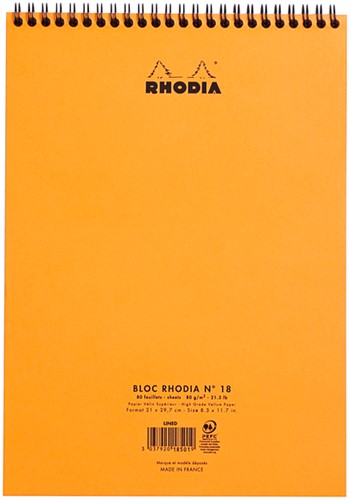 Spiraalblok Rhodia A4 lijn 160pag 80gr or 1 Stuk-3