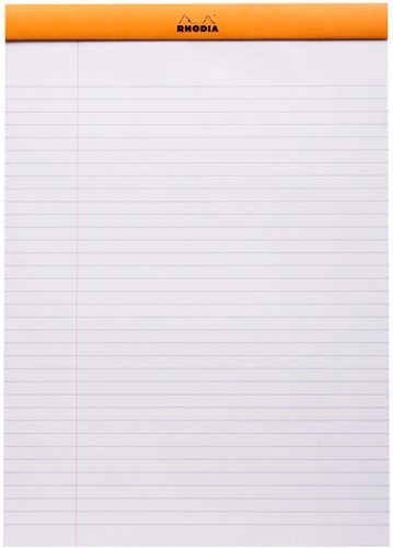 Schrijfblok Rhodia A4 lijn 80vel 80gr or 1 Stuk-2
