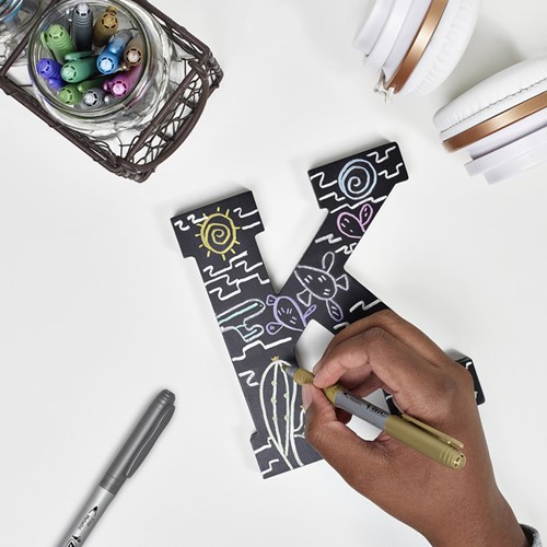 Viltstift Bic Intensity rond F goud en zilver 2 Stuk-2