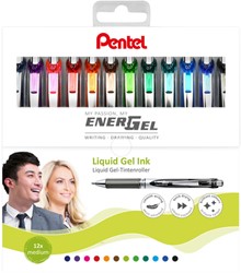 Gelschrijver Pentel BL77 Energel M 12st assorti 12 Stuk