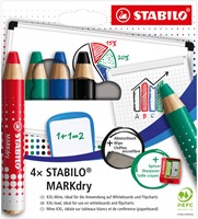 Whiteboardpotlood STABILO MARKdry 648/4 4st ass 4 Stuk