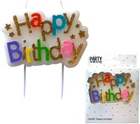 Kaarsje 'Happy birthday' 10.5cm 1 Stuk-2